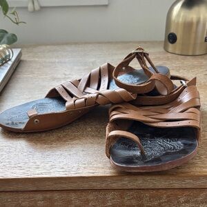 Genuine Tan Leather Sandals